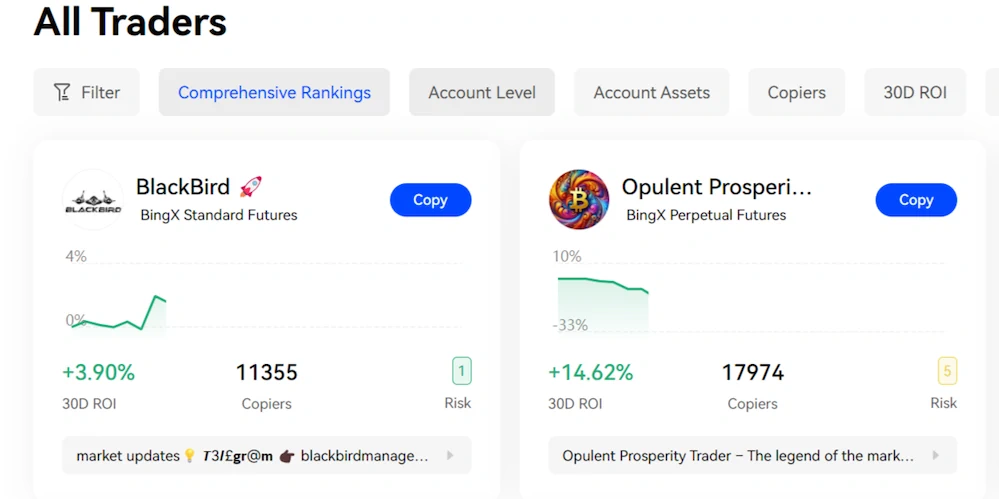 Start crypto copy trading on BingX's secure trading environment