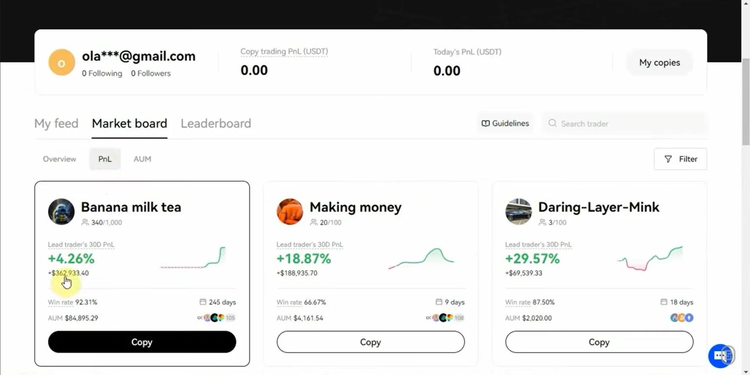 OKX crypto copy trading platform