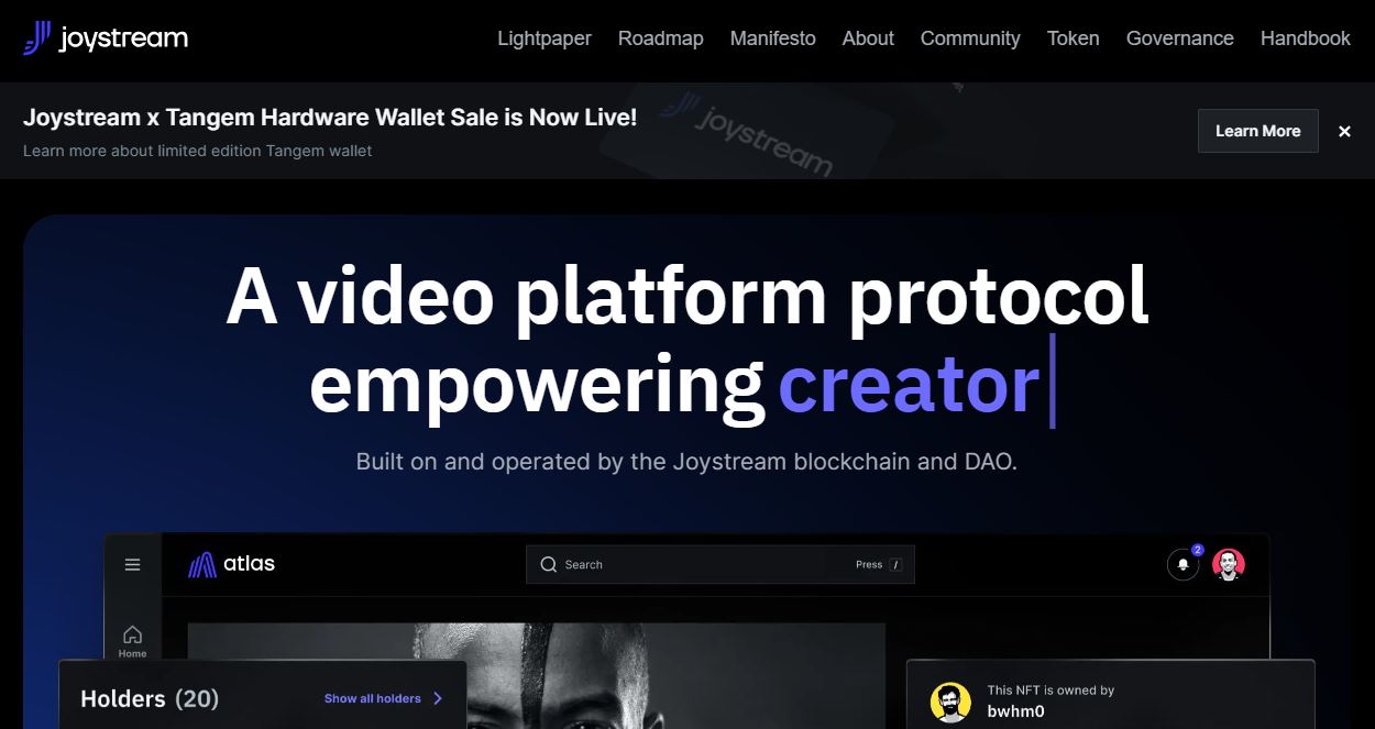 joystream web features