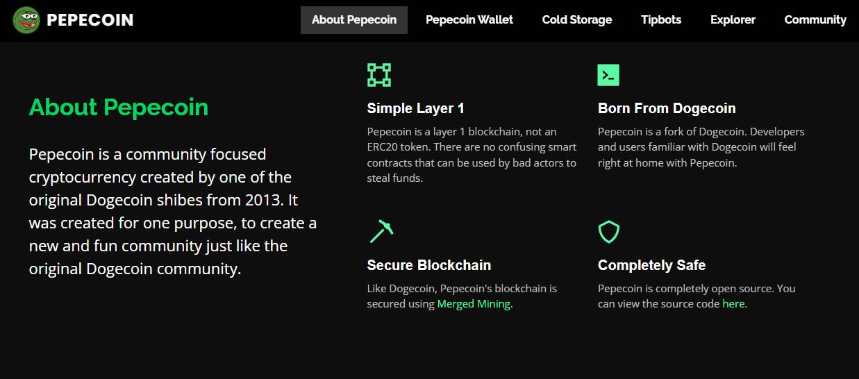 pepe coin features