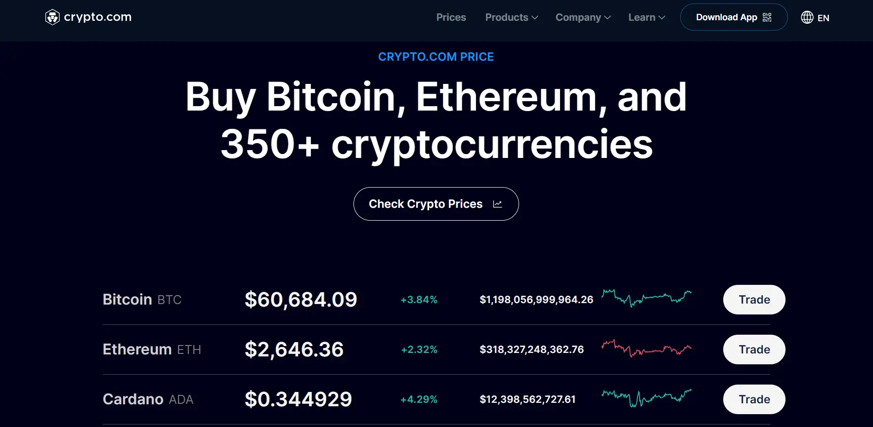 homepage of crypto.com