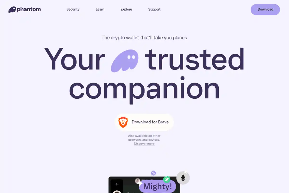 PHANTOM wallet UI 